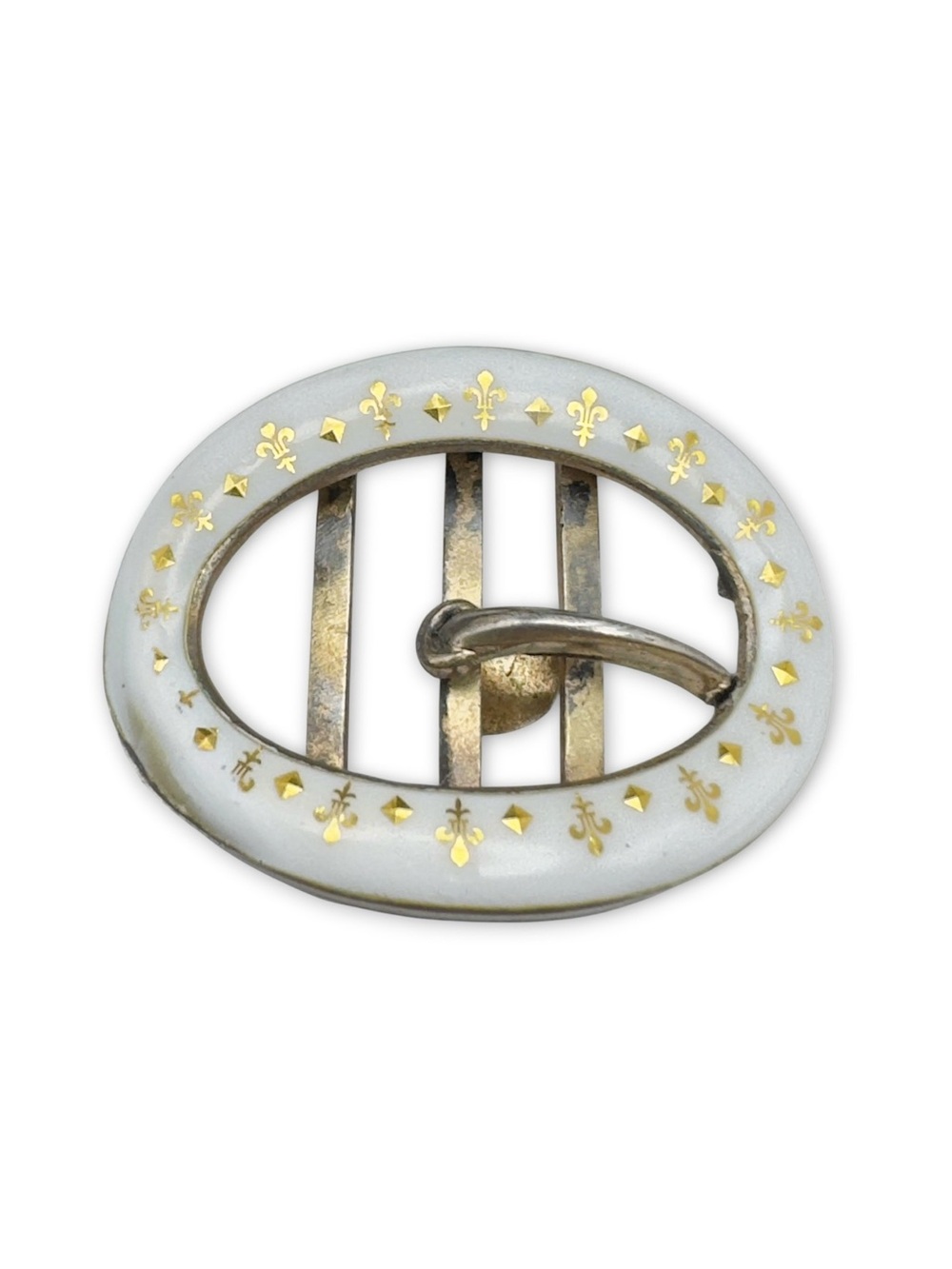 Antique Edwardian Bailey Banks & Biddle Sterling & Enamel Sash Buckle